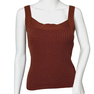 Gap Shirt Womens XS Brown Knit Tank Sleeveless Sweater Shell‎ Neutral Minimalist